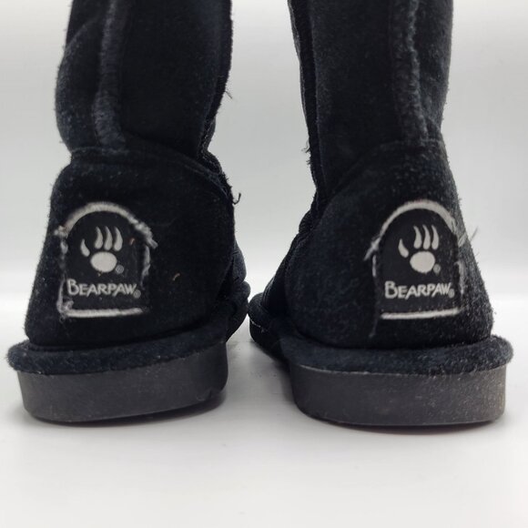 Bearpaw Black Suede Fur Lined Winter Boots Womens Size 6 Warm & Stylish - Picture 11 of 12